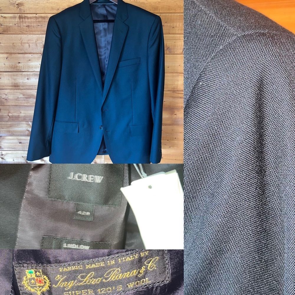 NWT J. Crew 42R Ludlow Slim Suit jacket -100% Wool Loro Piana fabric  21351